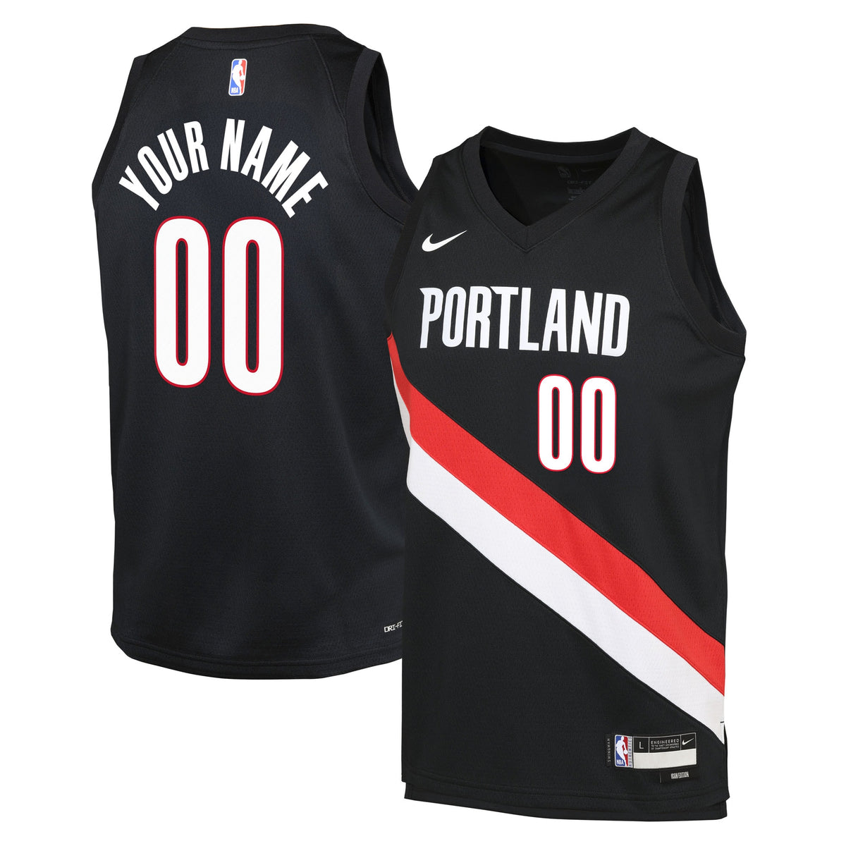 Portland Trail Blazers Nike Replica Icon Swingman Jersey - Custom - Youth